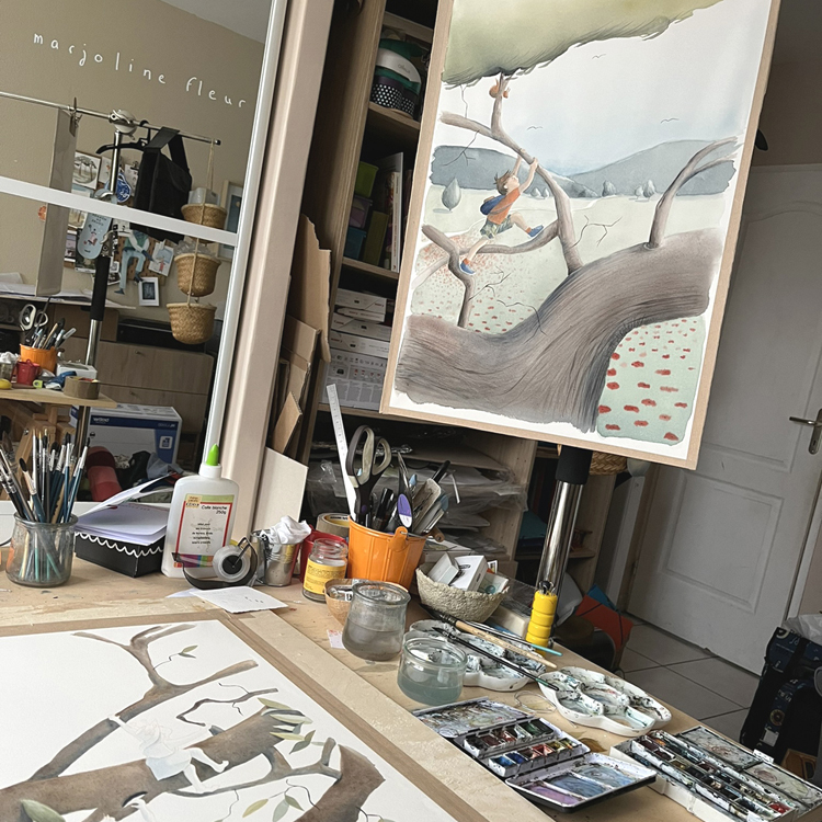 Mise en couleur à 'aquarelle pour un livre jeunesse
